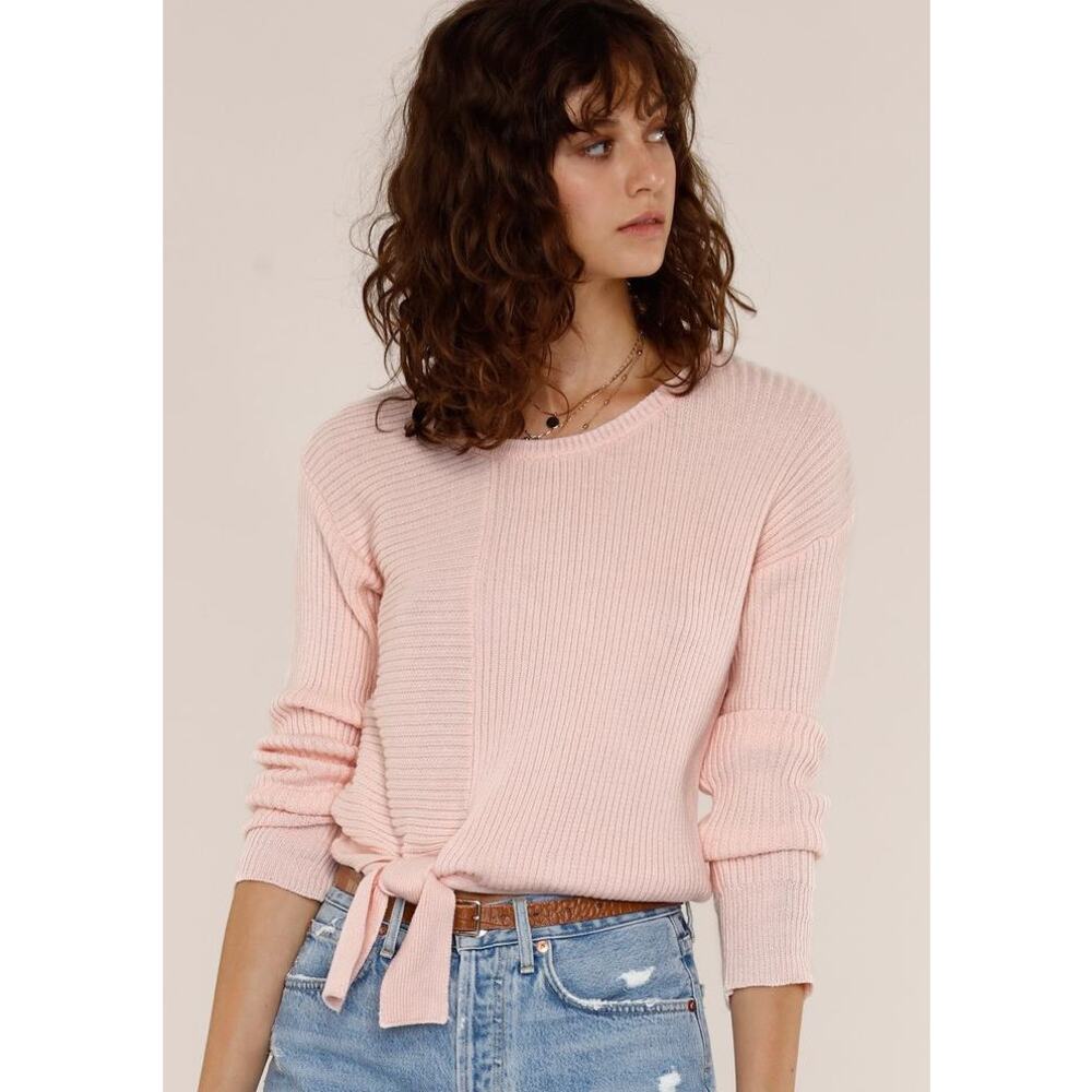 heartloom Selina Ribbed Sweater in Blush XS